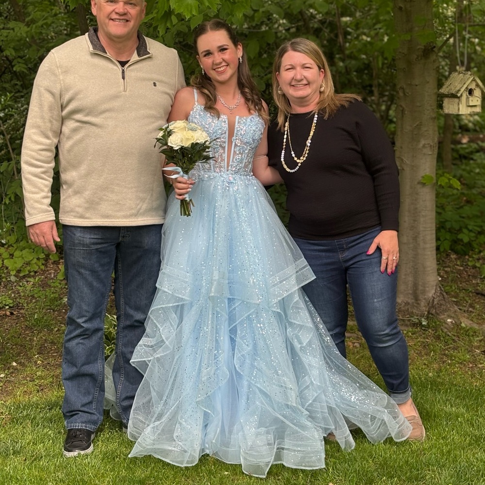 Elegant Light Blue Prom Dress